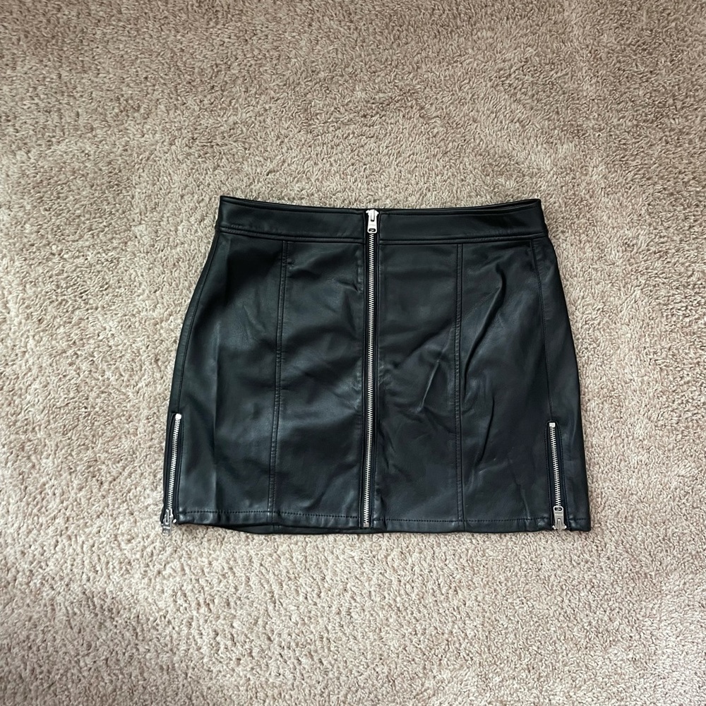 Faux leather skirt